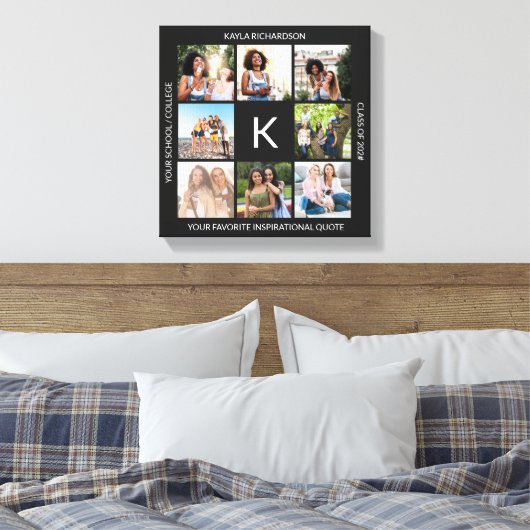 Monogrammen Afstuderen 8 Aangepast fotocollage Canvas Afdruk (Insitu (Slaapkamer))