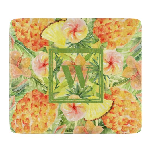 Monogrammen anananas snijplank (Voorkant)