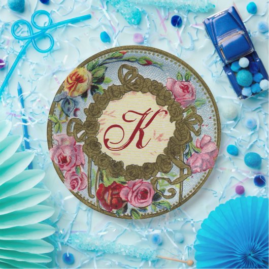 Monogrammen Antiek Frans Roos Picnic Paper Bord (Feest)