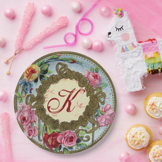 Monogrammen Antiek Frans Roos Picnic Paper Bord (Feest)