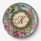 Monogrammen Antiek Frans Roos Picnic Paper Bord (Voorkant)
