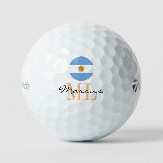 Monogrammen Argentijnse Vlag & Argentijnse Golf Ba Golfballen (Voorkant)