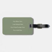 Monogrammen Avontuur Wachten op Sage Green Gift Fa Bagagelabel (Achterkant horizontaal)