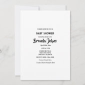 Monogrammen Baby shower Roze Wit Schattige Eenvoud Kaart (Achterkant)