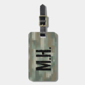 Monogrammen bagagelabel | Pixelkamouflage (Voorkant verticaal)