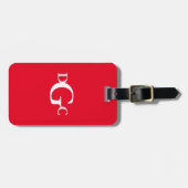 Monogrammen Bagagelabel Rood en Wit (Voorkant horizontaal)
