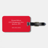 Monogrammen Bagagelabel Rood en Wit (Achterkant horizontaal)