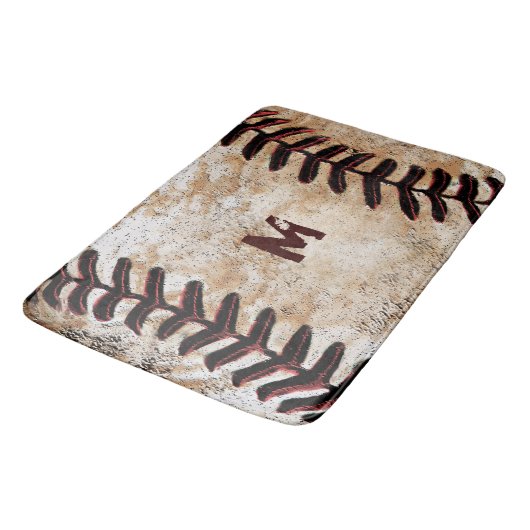 Monogrammen  Baseball Bath Rug for Man Cave Badmat (Gekanteld)