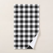 Monogrammen Black White Buffalo Check Pattern Bad Handdoek (Handdoek)