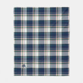 Monogrammen blauw en wit multithread-speldenpakket fleece deken (Voorkant)