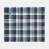 Monogrammen blauw en wit multithread-speldenpakket fleece deken (Voorkant (Horizontaal))