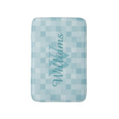 Monogrammen blauwgroen blauw mozaïektegelpatroon b badmat (Voorkant Verticaal)