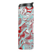 Monogrammen Blauwgroen, Bourgogne, rode en witte m Thermosbeker (Gedraaid links)