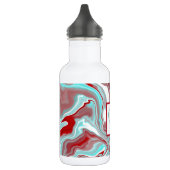 Monogrammen Blauwgroen, Bourgogne, rode en witte m Waterfles (Links)