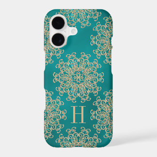 Monogrammen Blauwgroen en goudexotische meeuw