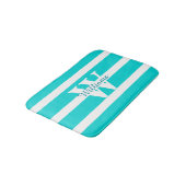 Monogrammen Blauwgroen en White Bath Mat (Gekanteld)