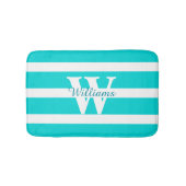 Monogrammen Blauwgroen en White Bath Mat (Voorkant)