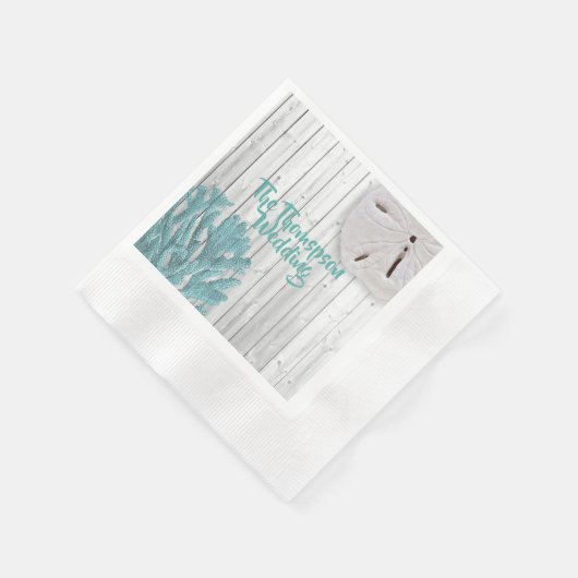 Monogrammen Blauwgroen keukenpapier Servet (Hoek)