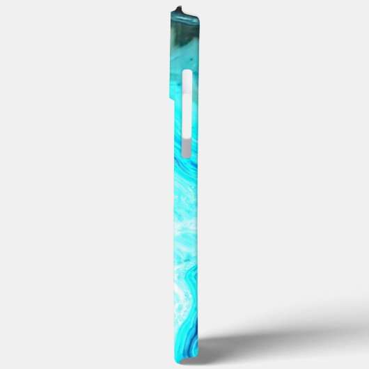 Monogrammen Blauwgroen witte patronen Agate Artsti Case-Mate iPhone Case (Achterkant / Links)