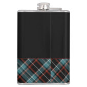 Monogrammen Blauwgroen, zwart en rood Heupfles (Achterkant)