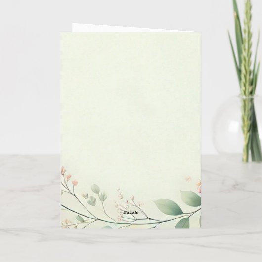 Monogrammen Bloembladeren Beige Sage Green Wedding (Achterkant)