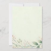 Monogrammen Bloemen Bladeren Wijze Groen Beige Huw Kaart (Achterkant)