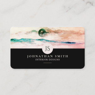 Monogrammen Blue Roos Gold Landscape Social Media Visitekaartje