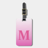Monogrammen Blush Pink Magenta Cherry Blossom Pink Bagagelabel (Voorkant verticaal)