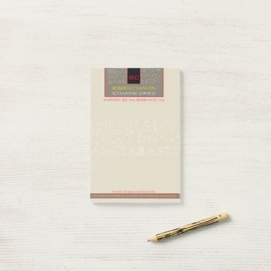 Monogrammen Boekhoudkundige notities Post-it® Notes (Op bureau)