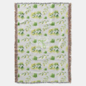 Monogrammen botanische bladeren Waterverf Groene D Deken (Voorkant Verticaal)