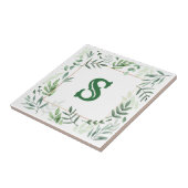 Monogrammen botanische keramische Tegel Tegeltje (Zijkant)