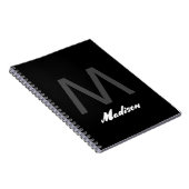 Monogrammen Bruiloft Gift Favor Elegant Custom Zwa Notitieboek (Rechterzijde)