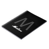 Monogrammen Bruiloft Gift Favor Elegant Custom Zwa Notitieboek (Linkerzijde)