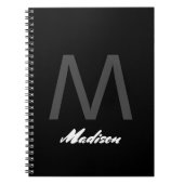 Monogrammen Bruiloft Gift Favor Elegant Custom Zwa Notitieboek (Voorkant)