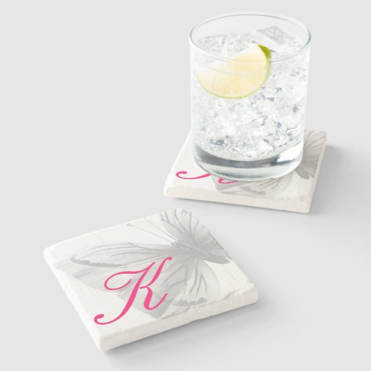 Monogrammen BUTTERFLY Stone Onderzetter (Zijkant)