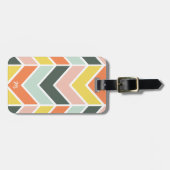 Monogrammen | Cheerful Chevron door Origami-Prints Bagagelabel (Voorkant horizontaal)