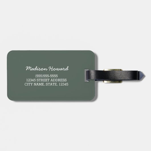 Monogrammen | Cheerful Chevron door Origami-Prints Bagagelabel (Achterkant horizontaal)