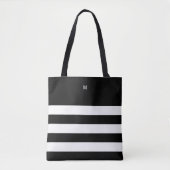 Monogrammen | Chic Stripes Tote Bag (Voorkant)