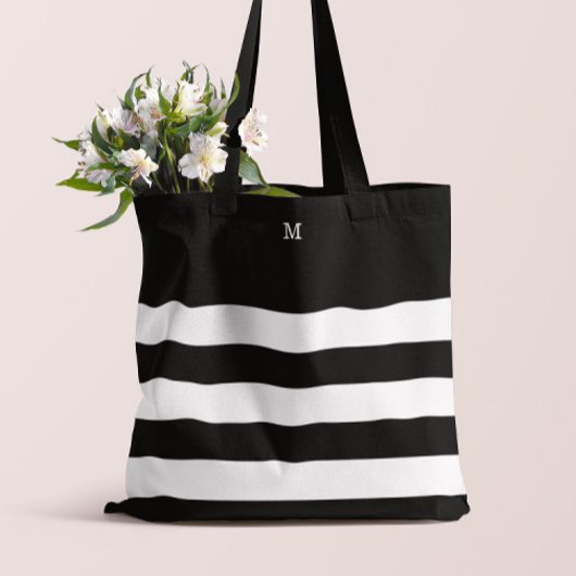 Monogrammen | Chic Stripes Tote Bag