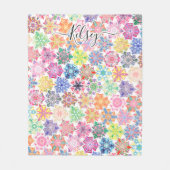 Monogrammen Colorful Boho Mandala Pattern Voeg Naa Fleece Deken (Voorkant)