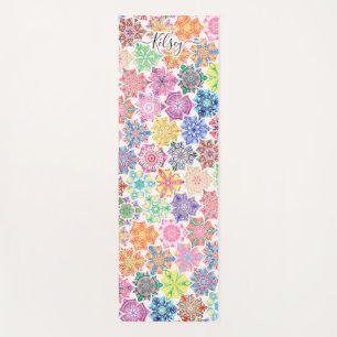 Monogrammen Colorful Boho Mandala Pattern Voeg Naa Yogamat