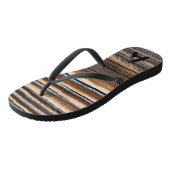Monogrammen COOL Wood Grain Pattern Teenslippers (Schuin)