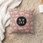 Monogrammen Cute Pink Pattern Kussen (Deken)