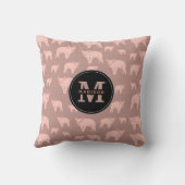 Monogrammen Cute Pink Pattern Kussen (Achterkant)