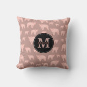 Monogrammen Cute Pink Pattern Kussen (Voorkant)
