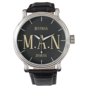 Monogrammen Dank je cadeautjes voor beste mannen Horloge