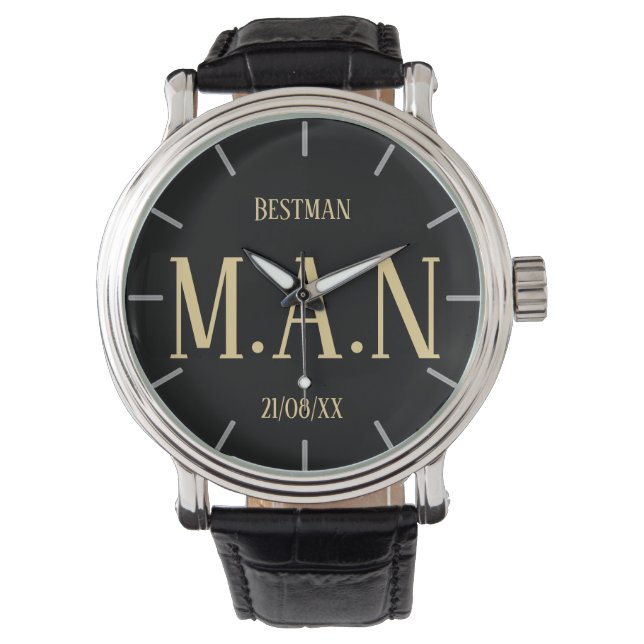 Monogrammen Dank je cadeautjes voor beste mannen Horloge (Voorkant)