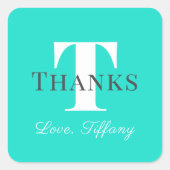 Monogrammen Dank U stickers en envelopzegels (Voorkant)