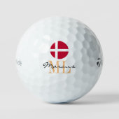 Monogrammen Deense vlag & Deense Golf Balls Golfballen (Voorkant)