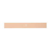 Monogrammen Diep Peach Uitnodigingen Wikkel (Vlak)